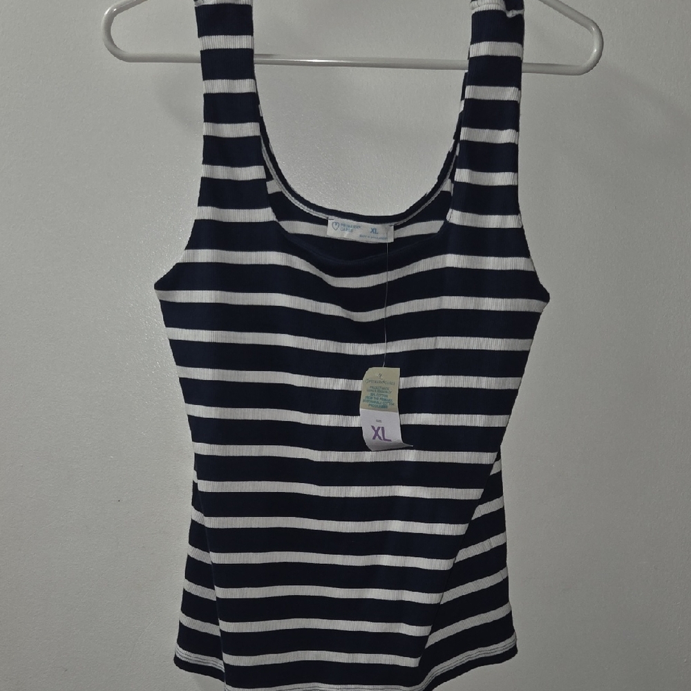 Classic Blue and White Striped Women's Tank Top